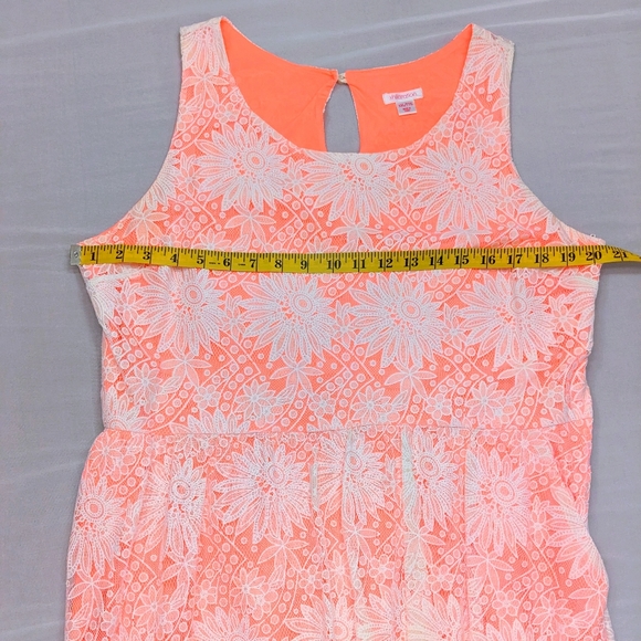 FINAL DAYS $5 Xhilaration Salmon Dress White Lace Overla - CLOSET CLOSING - Picture 6 of 11